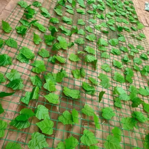 绿叶防护网 矿山复绿土坡治理树叶覆盖伪装网 铁丝网